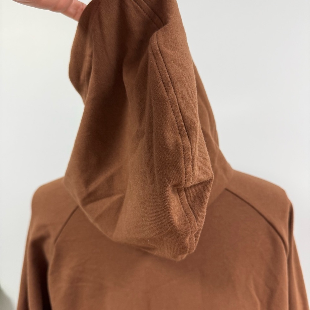 NWT Gaiam Yoga Namaste Hoodie Slim Fit Fitness Large Brown Cowl Neck Sweatshirt - Picture 6 of 11